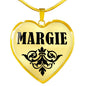 Margie v01 - 18k Gold Finished Heart Pendant Luxury Necklace