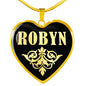 Robyn v02 - 18k Gold Finished Heart Pendant Luxury Necklace