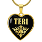 Teri v02 - 18k Gold Finished Heart Pendant Luxury Necklace