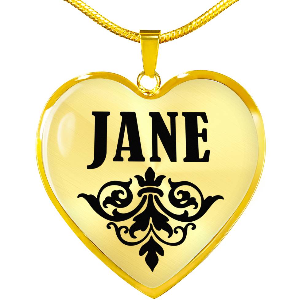 Jane v01 - 18k Gold Finished Heart Pendant Luxury Necklace