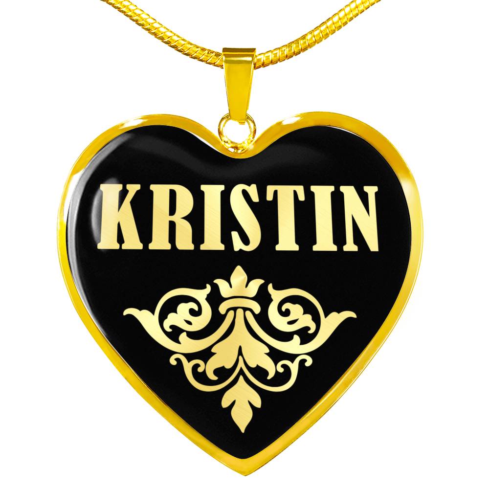 Kristin v02 - 18k Gold Finished Heart Pendant Luxury Necklace