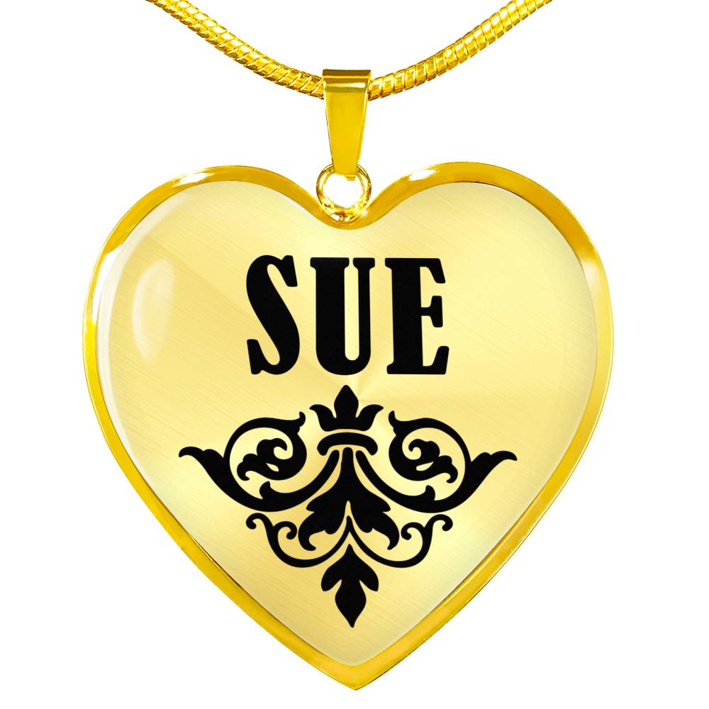 Sue v01 - 18k Gold Finished Heart Pendant Luxury Necklace