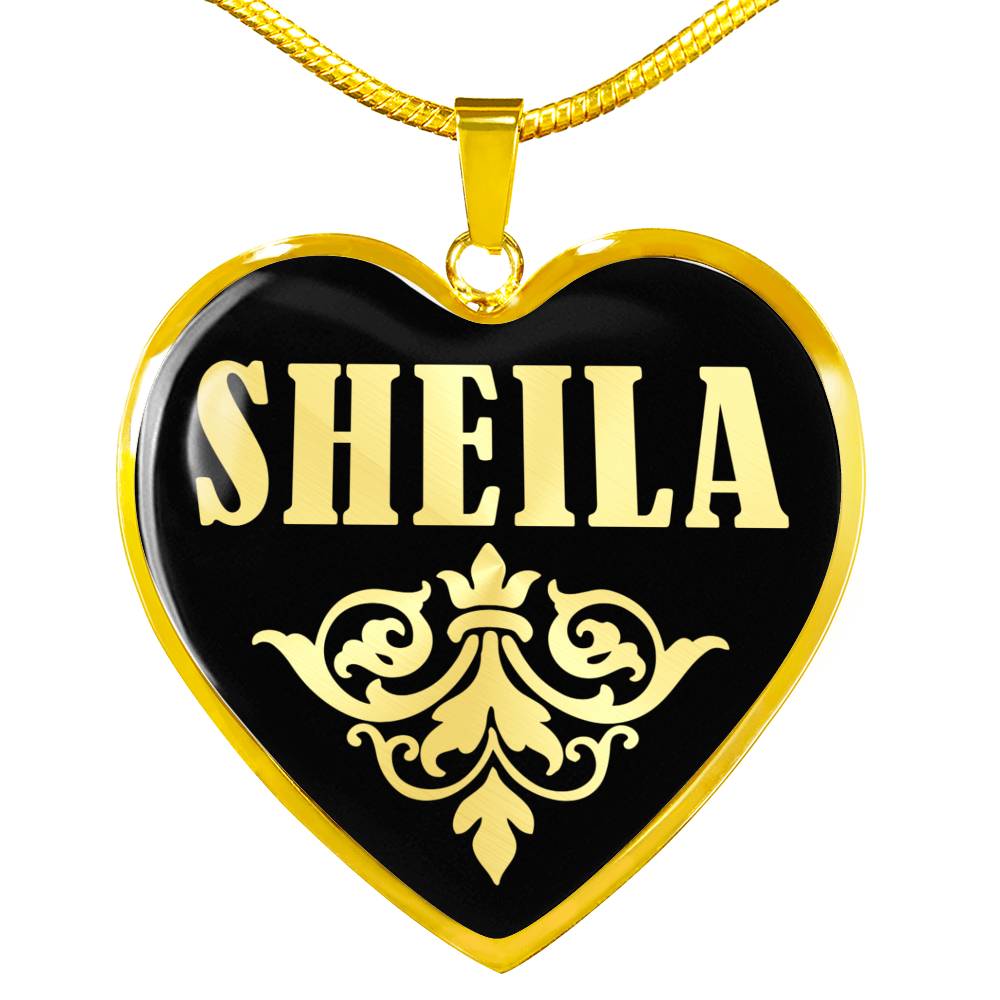 Sheila v02 - 18k Gold Finished Heart Pendant Luxury Necklace