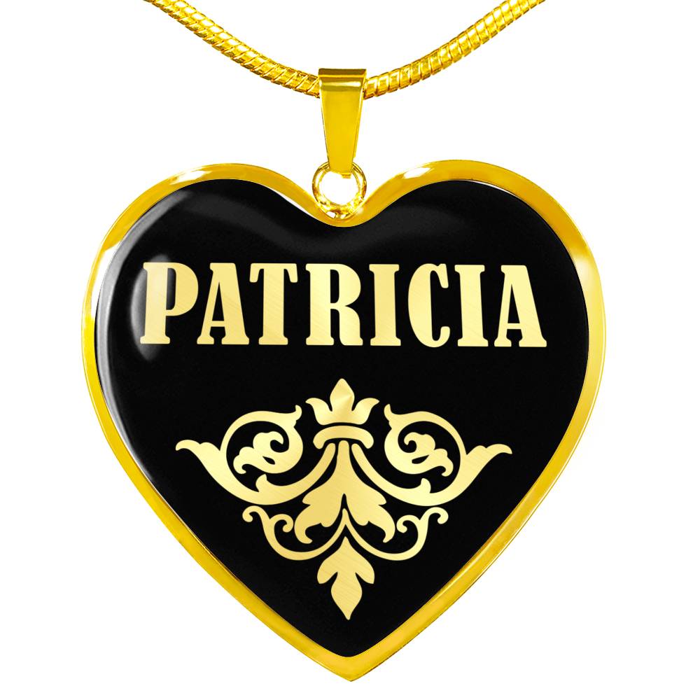 Patricia v02 - 18k Gold Finished Heart Pendant Luxury Necklace