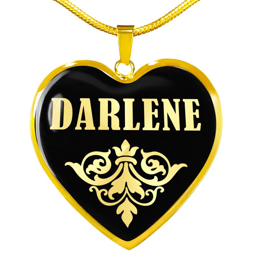 Darlene v02 - 18k Gold Finished Heart Pendant Luxury Necklace