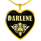 Darlene v02 - 18k Gold Finished Heart Pendant Luxury Necklace