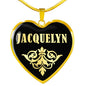 Jacquelyn v02 - 18k Gold Finished Heart Pendant Luxury Necklace