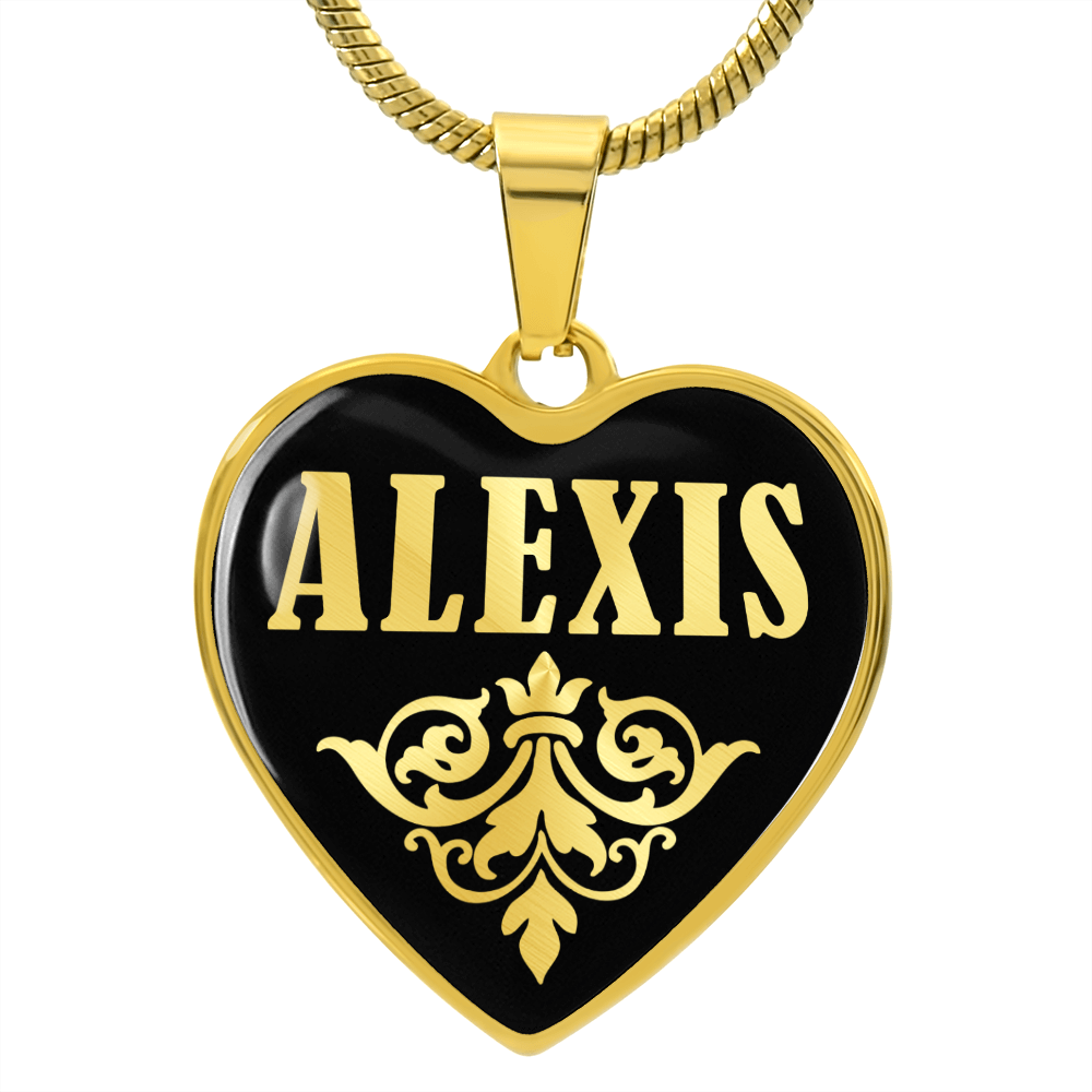 Alexis v02 - 18k Gold Finished Heart Pendant Luxury Necklace