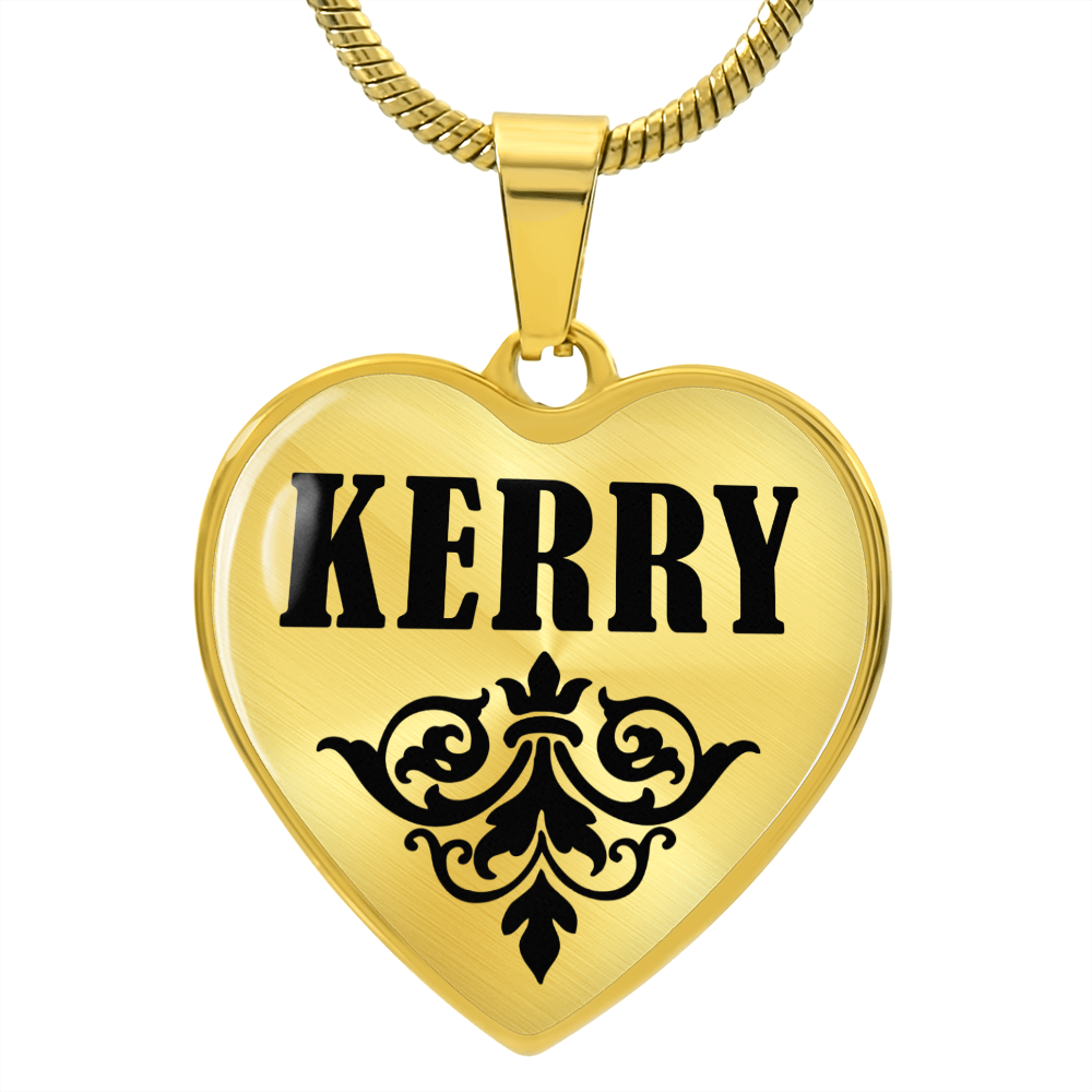 Kerry  v01 - 18k Gold Finished Heart Pendant Luxury Necklace