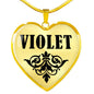 Violet v01 - 18k Gold Finished Heart Pendant Luxury Necklace