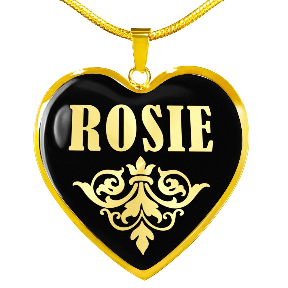 Rosie v02 - 18k Gold Finished Heart Pendant Luxury Necklace