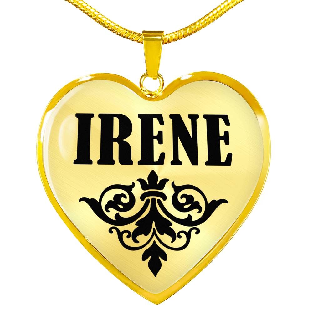 Irene v01 - 18k Gold Finished Heart Pendant Luxury Necklace