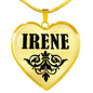 Irene v01 - 18k Gold Finished Heart Pendant Luxury Necklace