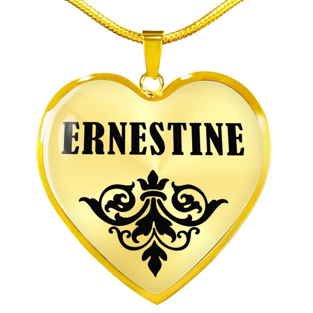 Ernestine v01 - 18k Gold Finished Heart Pendant Luxury Necklace