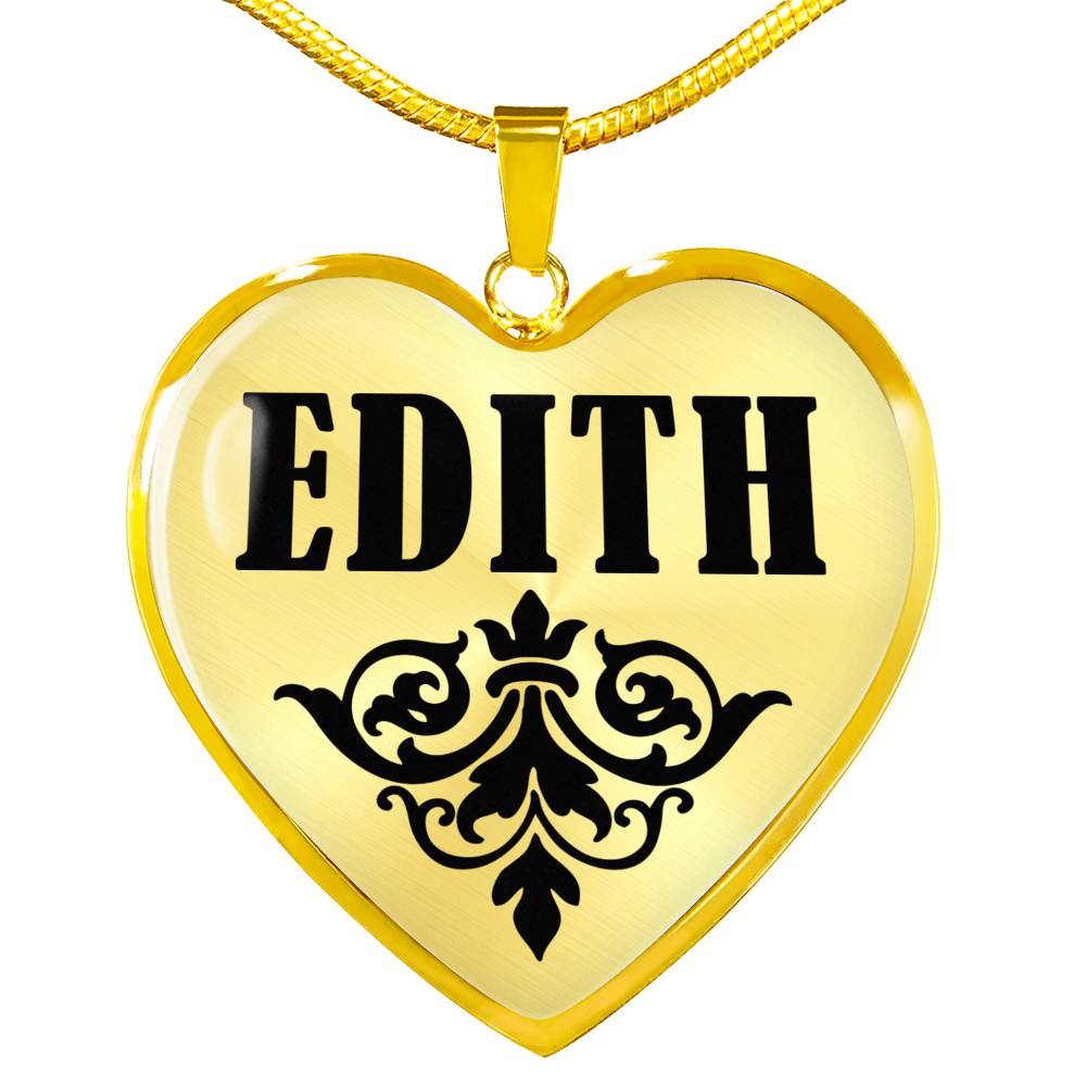 Edith v01 - 18k Gold Finished Heart Pendant Luxury Necklace