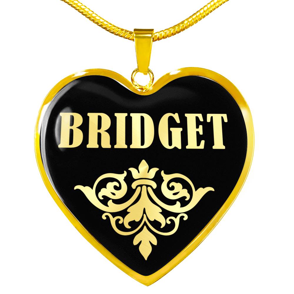 Bridget v02 - 18k Gold Finished Heart Pendant Luxury Necklace