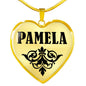 Pamela v01 - 18k Gold Finished Heart Pendant Luxury Necklace