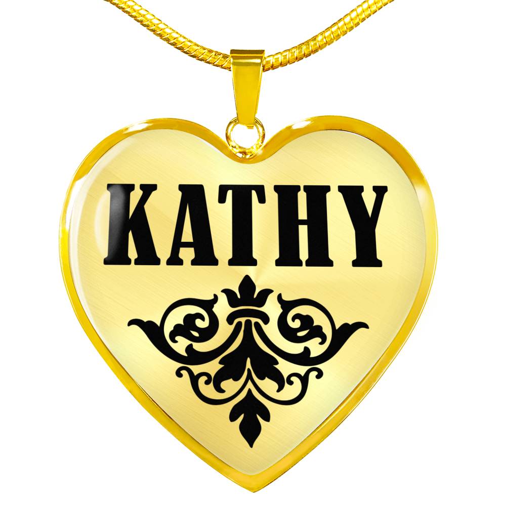 Kathy v01 - 18k Gold Finished Heart Pendant Luxury Necklace