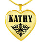 Kathy v01 - 18k Gold Finished Heart Pendant Luxury Necklace