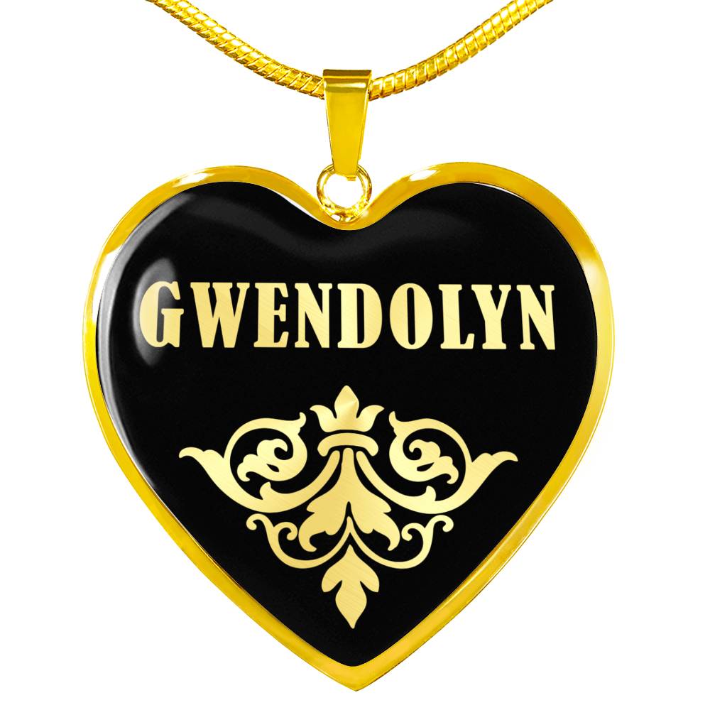 Gwendolyn v02 - 18k Gold Finished Heart Pendant Luxury Necklace