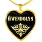 Gwendolyn v02 - 18k Gold Finished Heart Pendant Luxury Necklace