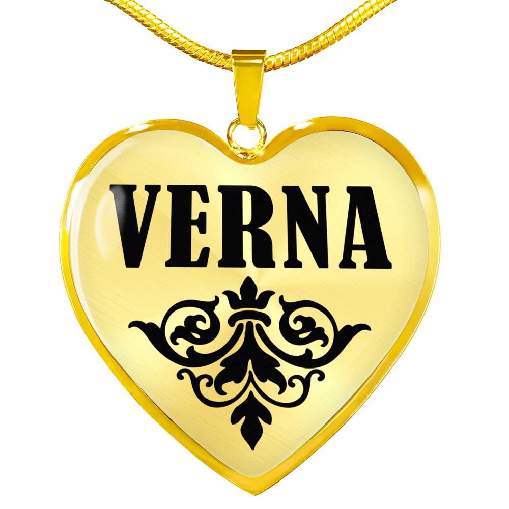 Verna v01 - 18k Gold Finished Heart Pendant Luxury Necklace