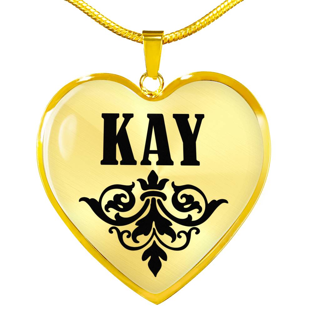Kay v01 - 18k Gold Finished Heart Pendant Luxury Necklace