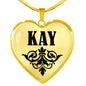 Kay v01 - 18k Gold Finished Heart Pendant Luxury Necklace