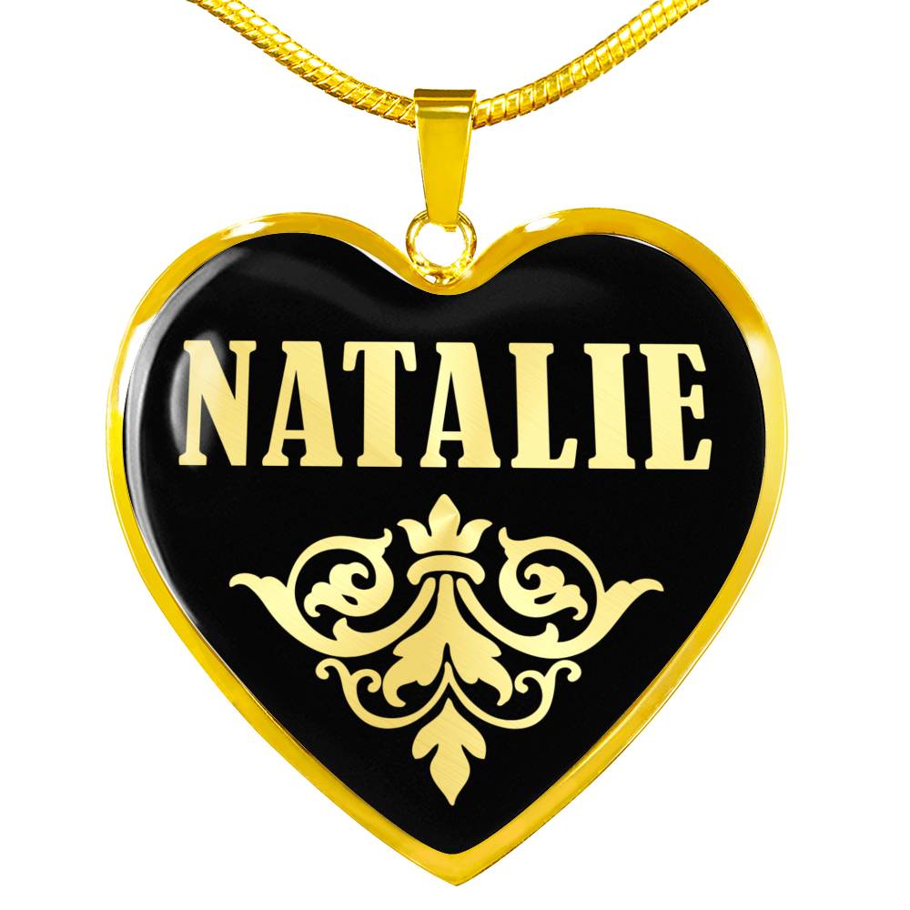 Natalie v02 - 18k Gold Finished Heart Pendant Luxury Necklace