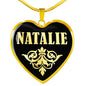 Natalie v02 - 18k Gold Finished Heart Pendant Luxury Necklace