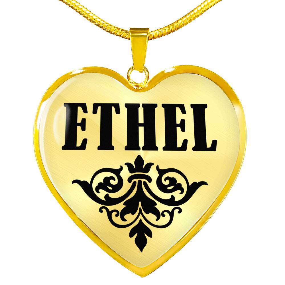 Ethel v01 - 18k Gold Finished Heart Pendant Luxury Necklace