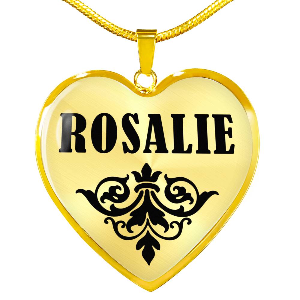 Rosalie v01 - 18k Gold Finished Heart Pendant Luxury Necklace