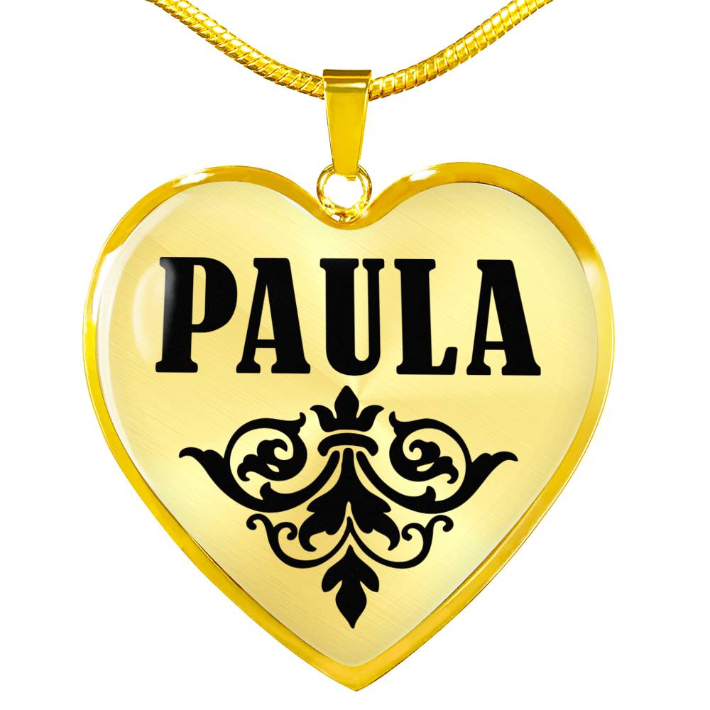 Paula v01 - 18k Gold Finished Heart Pendant Luxury Necklace
