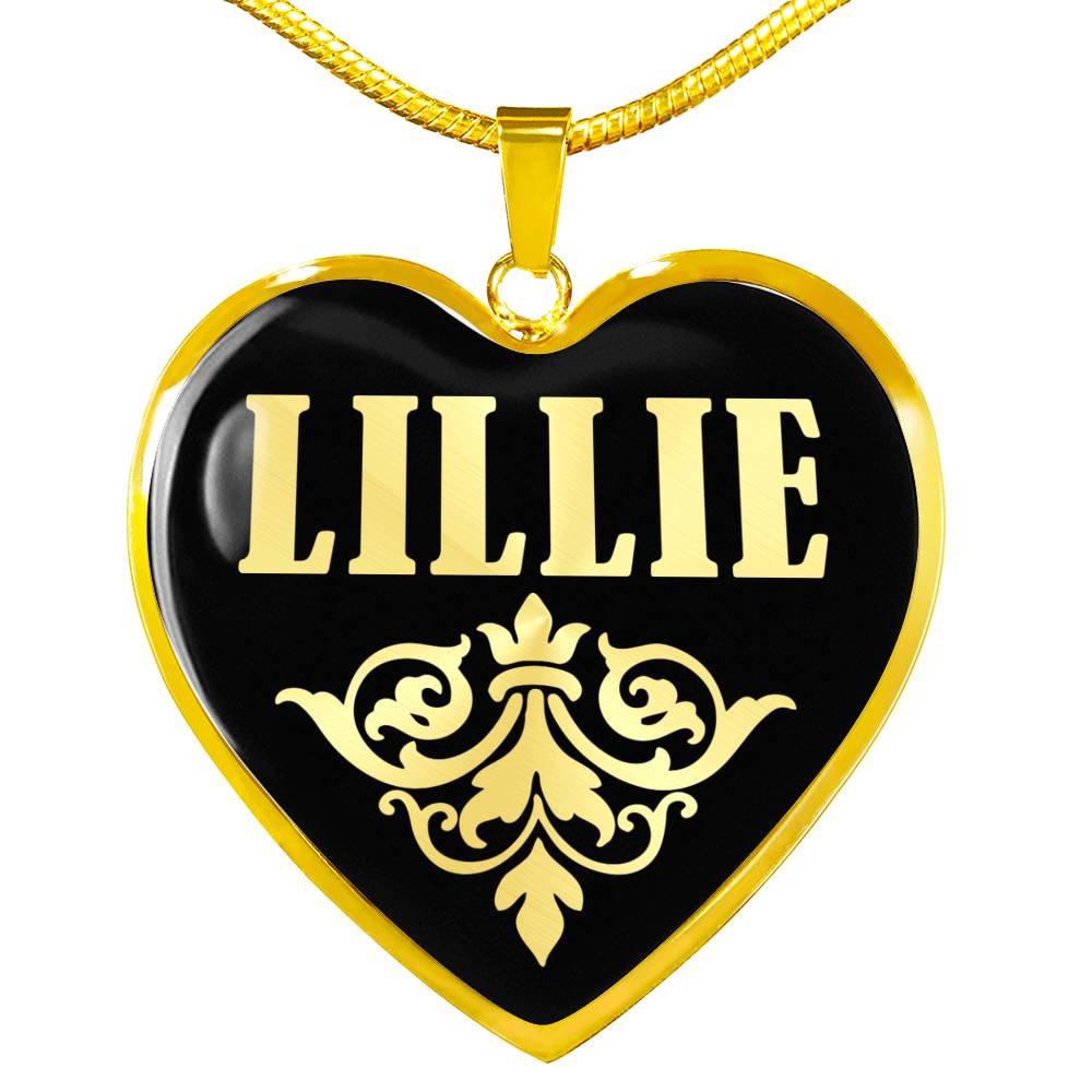 Lillie v02 - 18k Gold Finished Heart Pendant Luxury Necklace