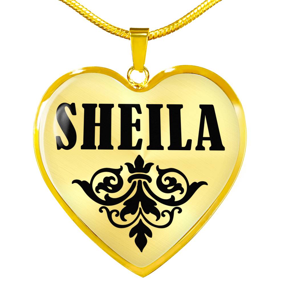 Sheila v01 - 18k Gold Finished Heart Pendant Luxury Necklace