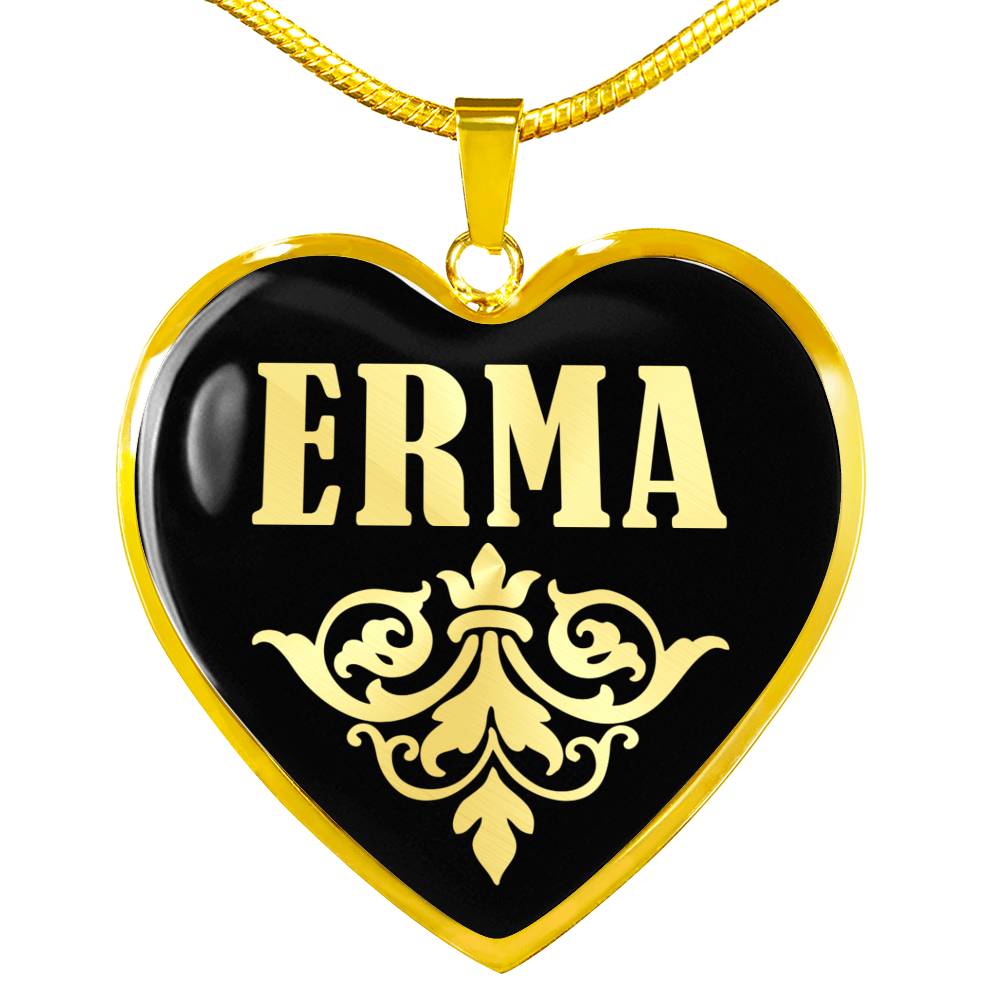 Erma v02 - 18k Gold Finished Heart Pendant Luxury Necklace