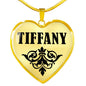 Tiffany v01 - 18k Gold Finished Heart Pendant Luxury Necklace