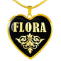 Flora v02 - 18k Gold Finished Heart Pendant Luxury Necklace