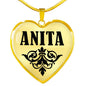 Anita v01 - 18k Gold Finished Heart Pendant Luxury Necklace
