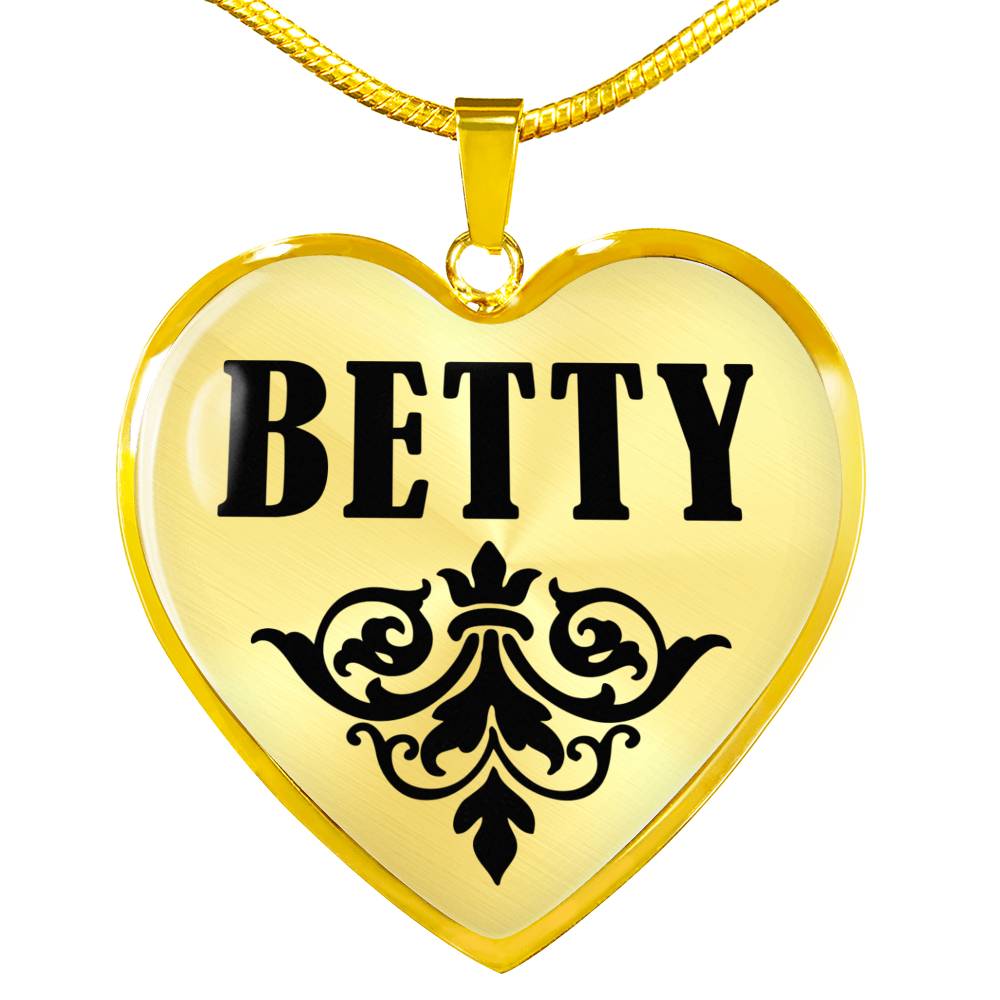 Betty v01 - 18k Gold Finished Heart Pendant Luxury Necklace