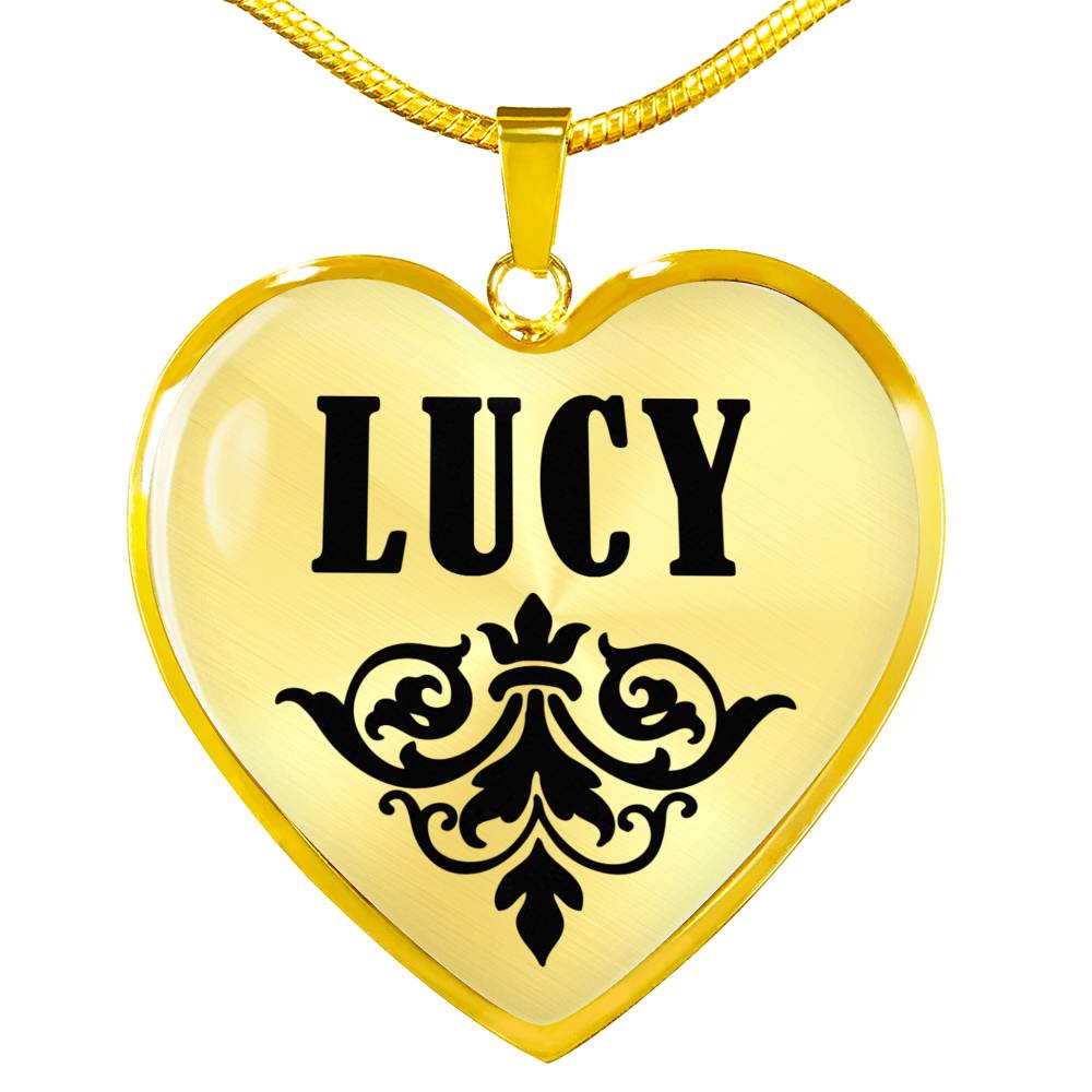 Lucy v01 - 18k Gold Finished Heart Pendant Luxury Necklace