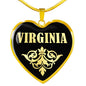Virginia v02 - 18k Gold Finished Heart Pendant Luxury Necklace