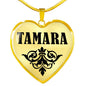 Tamara v01 - 18k Gold Finished Heart Pendant Luxury Necklace