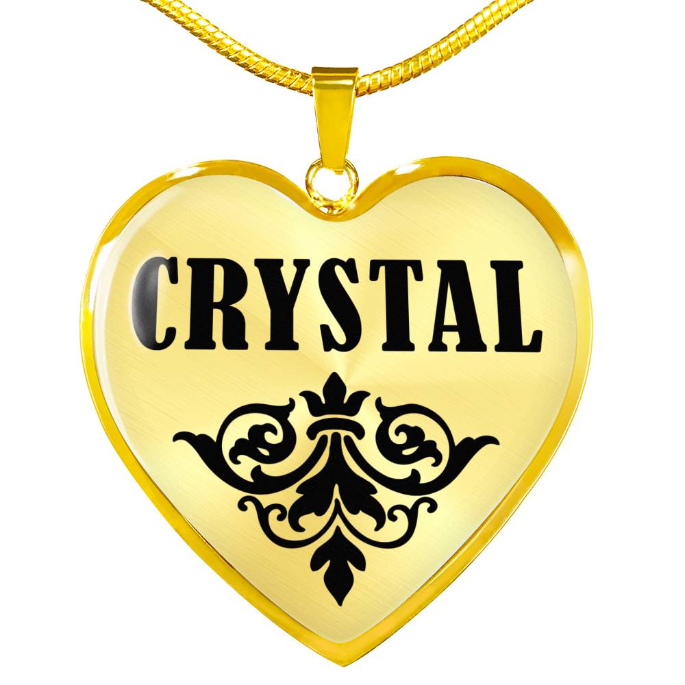 Crystal v01 - 18k Gold Finished Heart Pendant Luxury Necklace