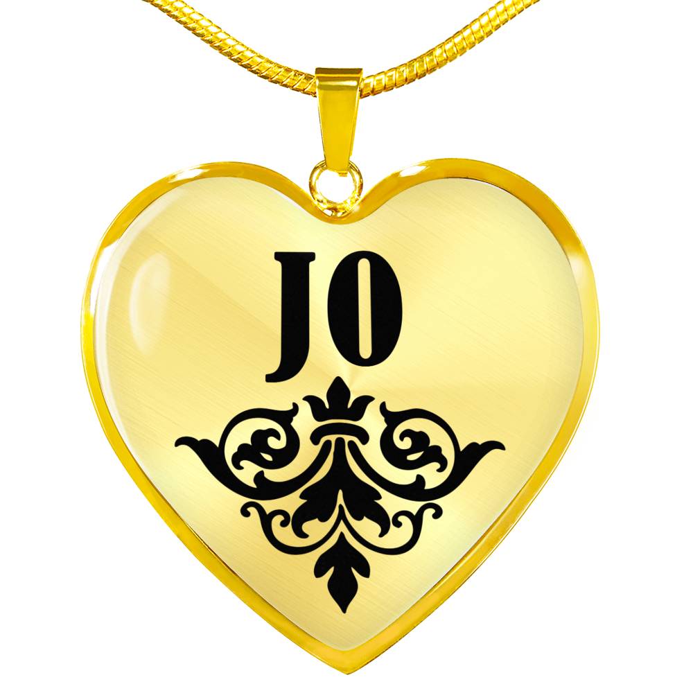 Jo v01 - 18k Gold Finished Heart Pendant Luxury Necklace