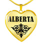 Alberta v01 - 18k Gold Finished Heart Pendant Luxury Necklace