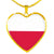 Polish Flag - 18k Gold Finished Heart Pendant Luxury Necklace