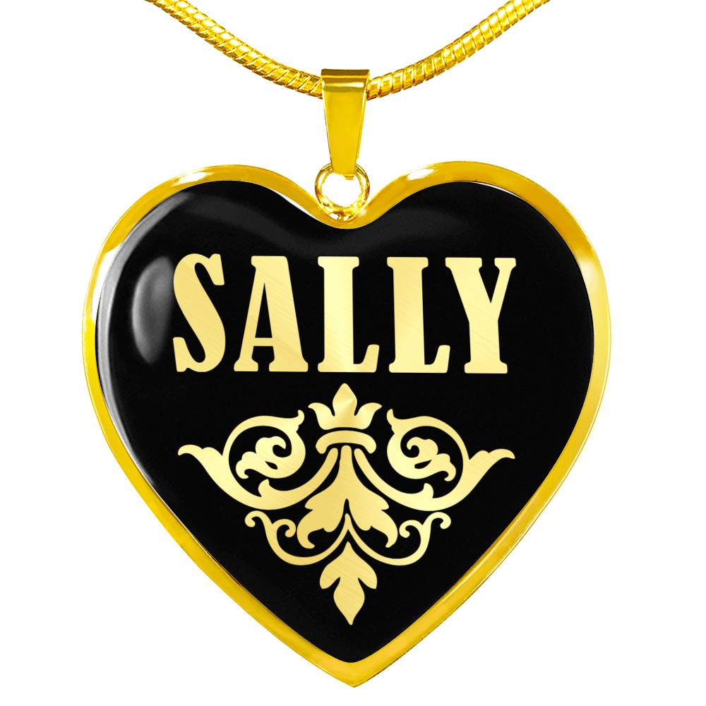 Sally v02 - 18k Gold Finished Heart Pendant Luxury Necklace