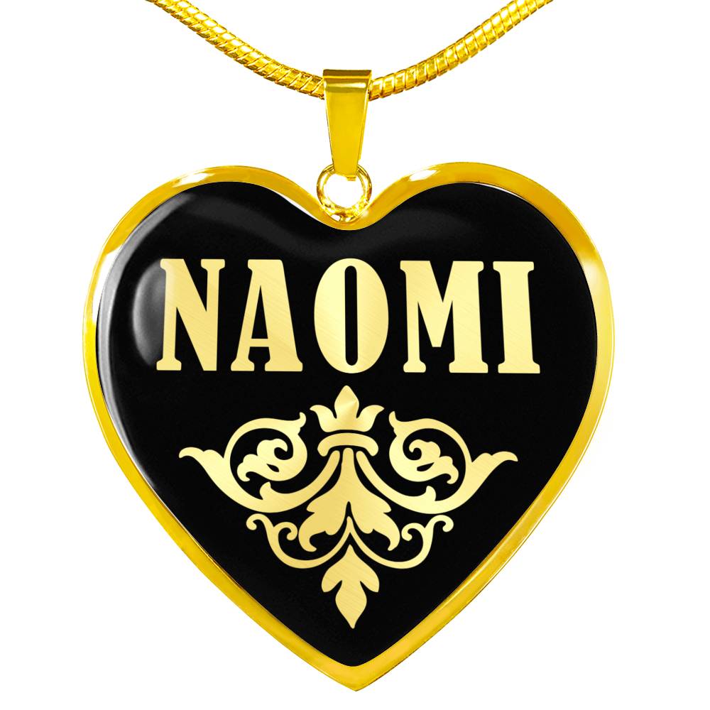 Naomi v02 - 18k Gold Finished Heart Pendant Luxury Necklace