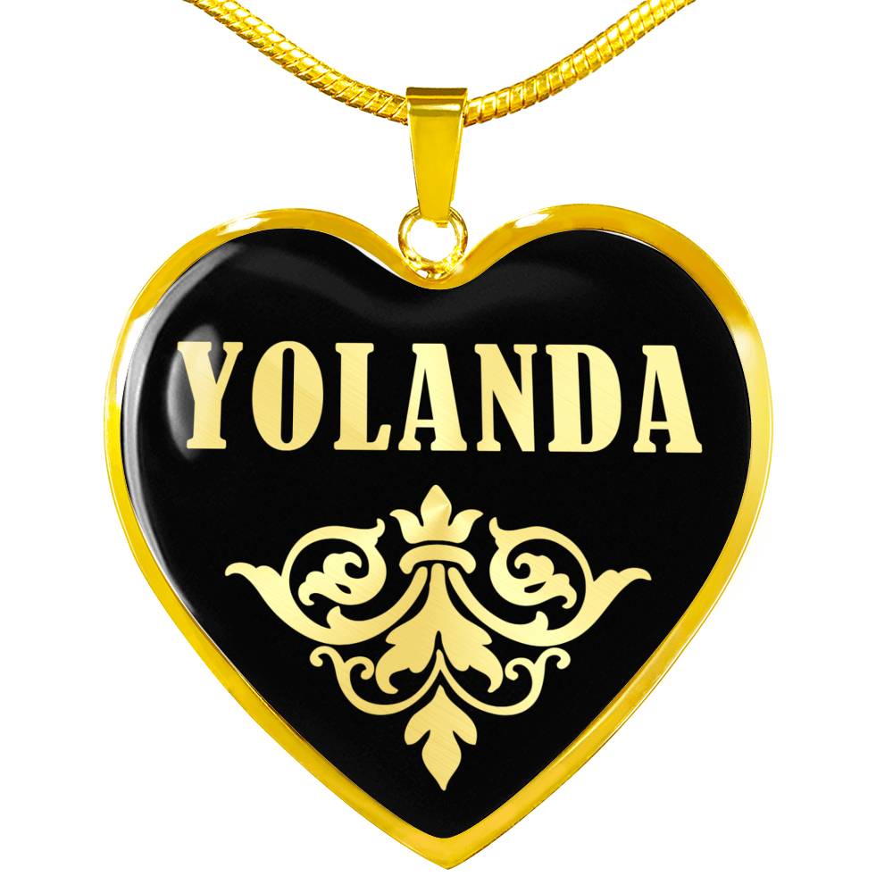 Yolanda v02 - 18k Gold Finished Heart Pendant Luxury Necklace
